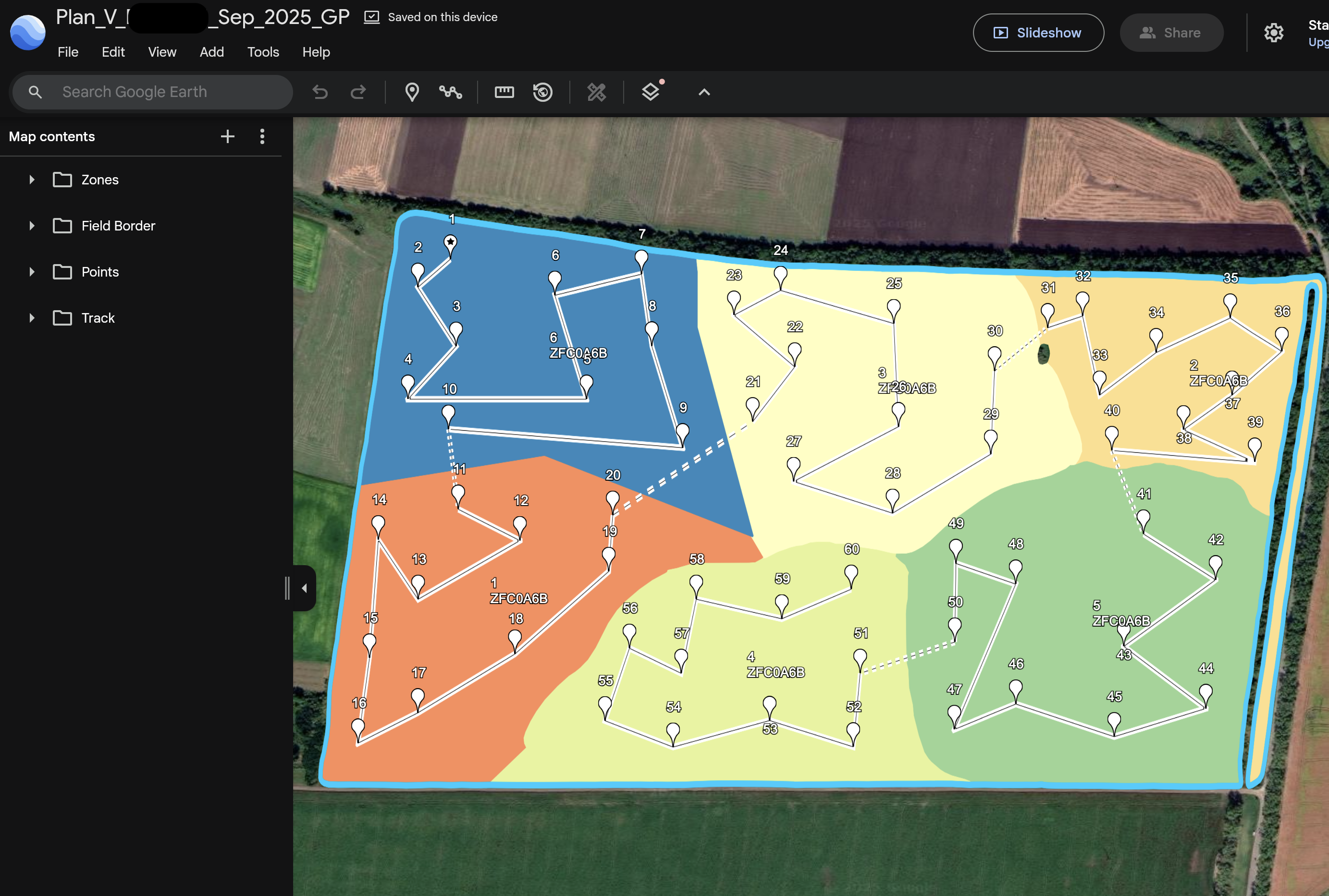 Sampling KML export example 2